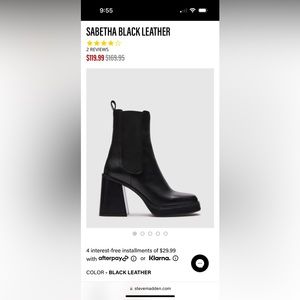 Steve Madden Sabetha Boots - Black Leather 9.5